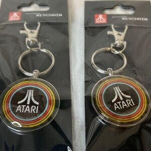 Atari Keychain set of 2 Gift Retro Gaming‎ Collectible New
